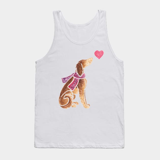 Watercolour Saluki Tank Top by animalartbyjess